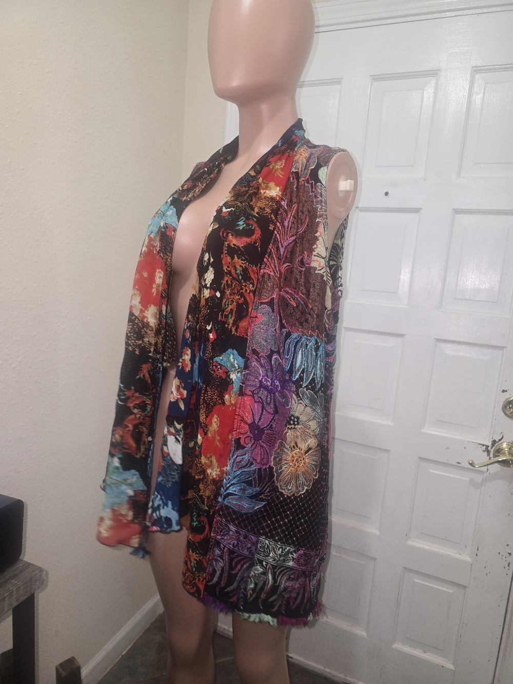 John Mark Multi-Color Floral Print Top - Red, Blue, Orange